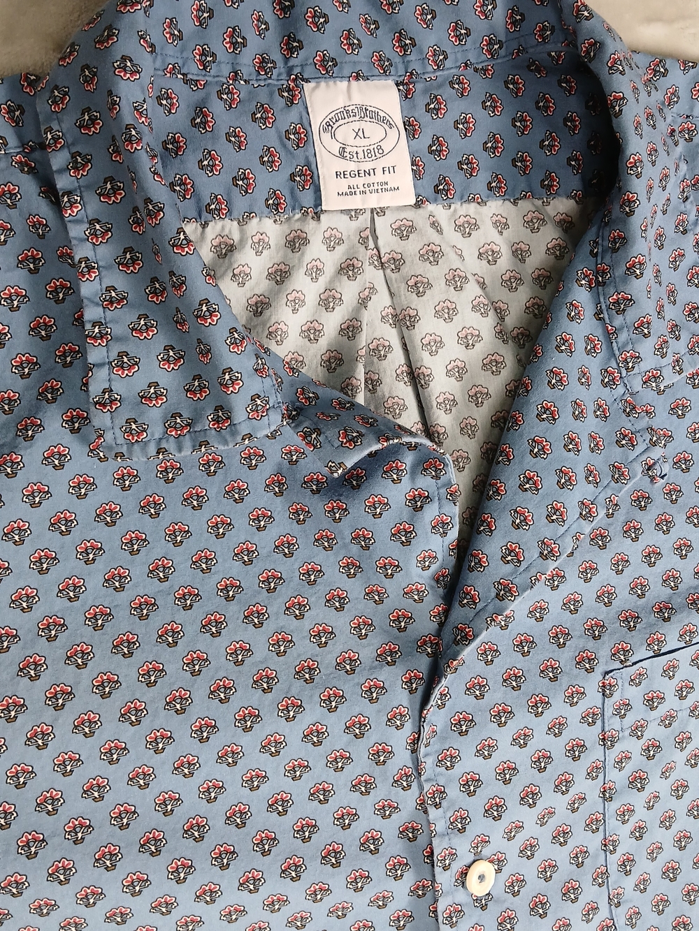 Brooks Brothers Regent Fit Button Up Shirt XL Men's Short Sleeve Floral Print